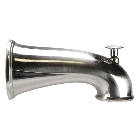 DANCO decorative tub spout with diverter in brushed nickel for an updated bathroom look.