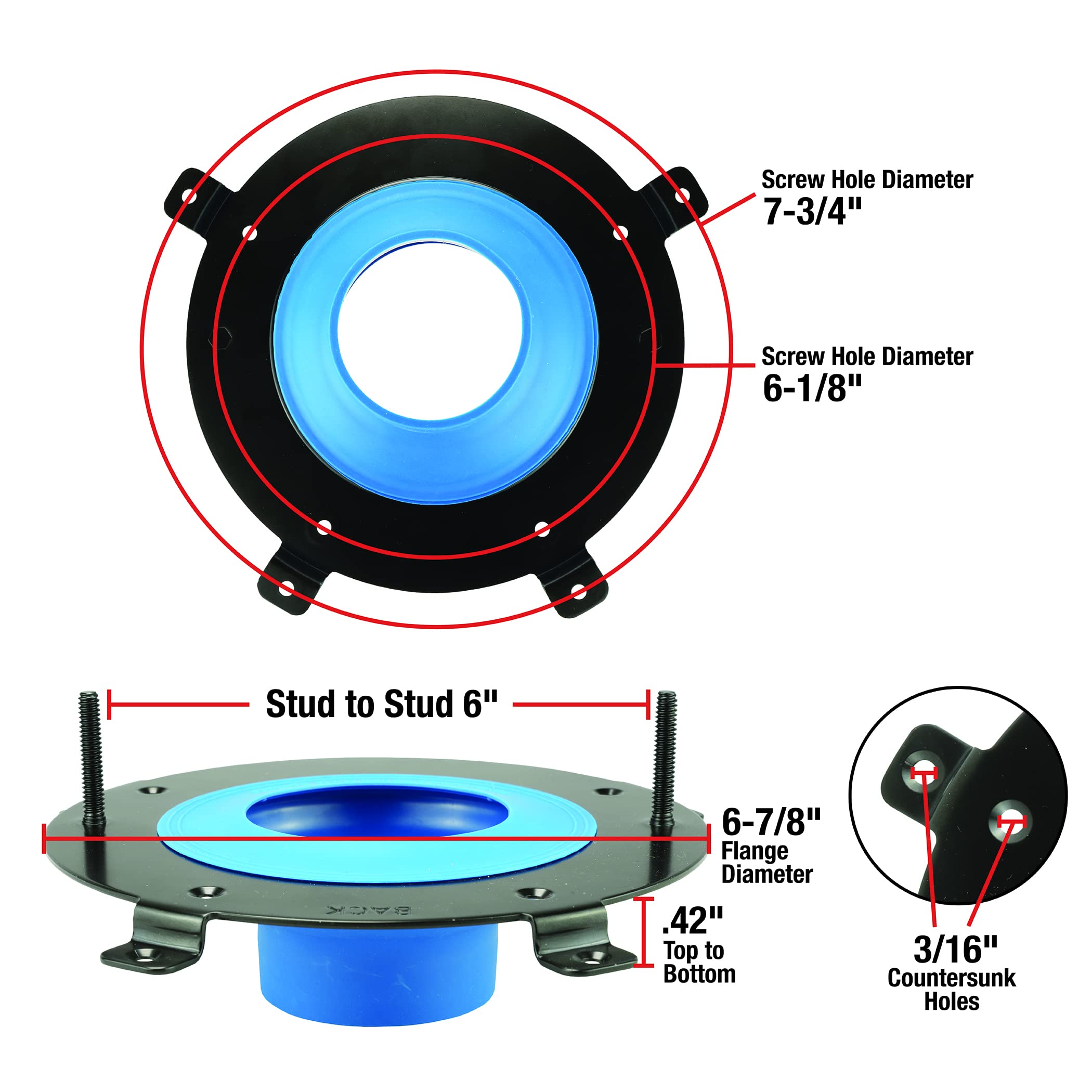 Danco HydroSeat Flange Fixer assembled over wax ring demonstrates quick setup