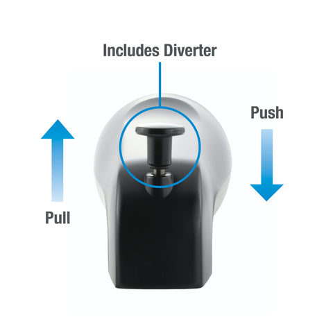 Danco tub spout matte black illustrates extended reach for better spray alignment