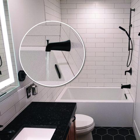 Danco tub spout matte black universal-fit adapters support copper slip-on pipes