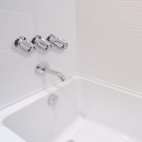 Danco Verve 3-handle remodel kit side view shows easy DIY retrofit guidance.