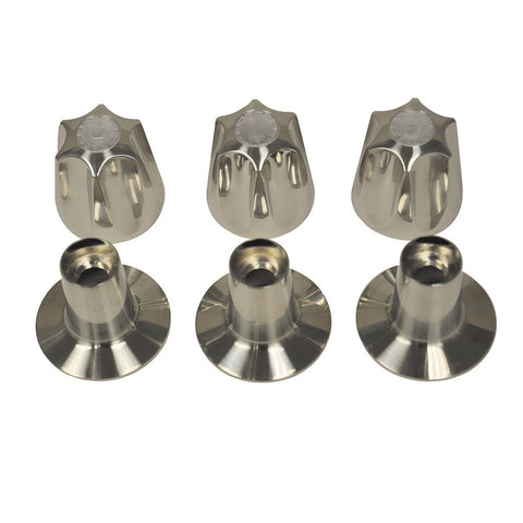 Danco Verve 3-handle trim kit assembly in brushed nickel for tub/shower