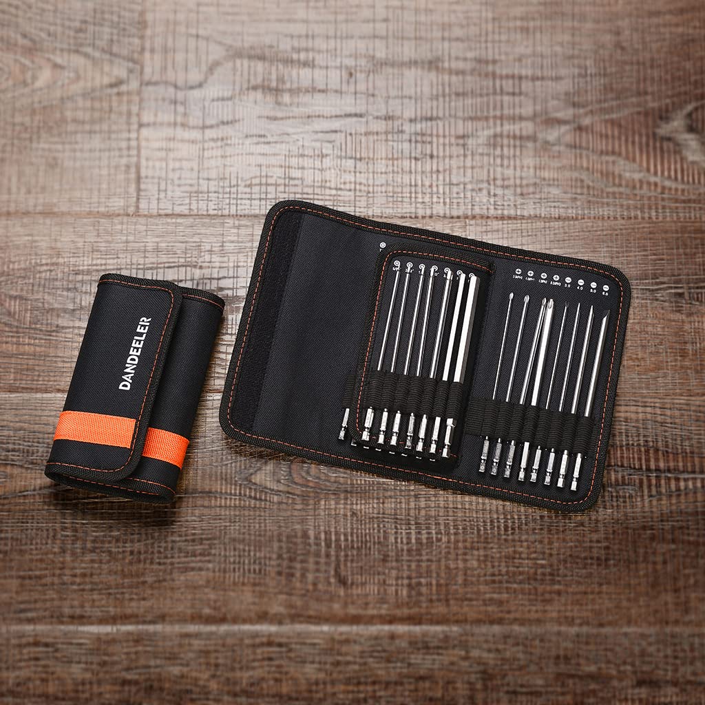 Dandeeler 30pc bit set Hex: long bits reach hard-to-access screws.