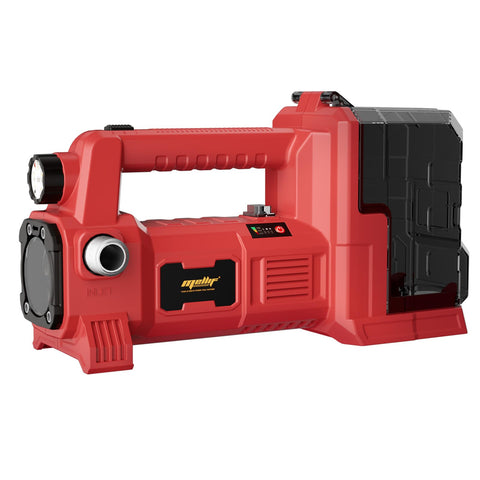 Danero brushless water-transfer pump shows Milwaukee compatibility for cordless operation