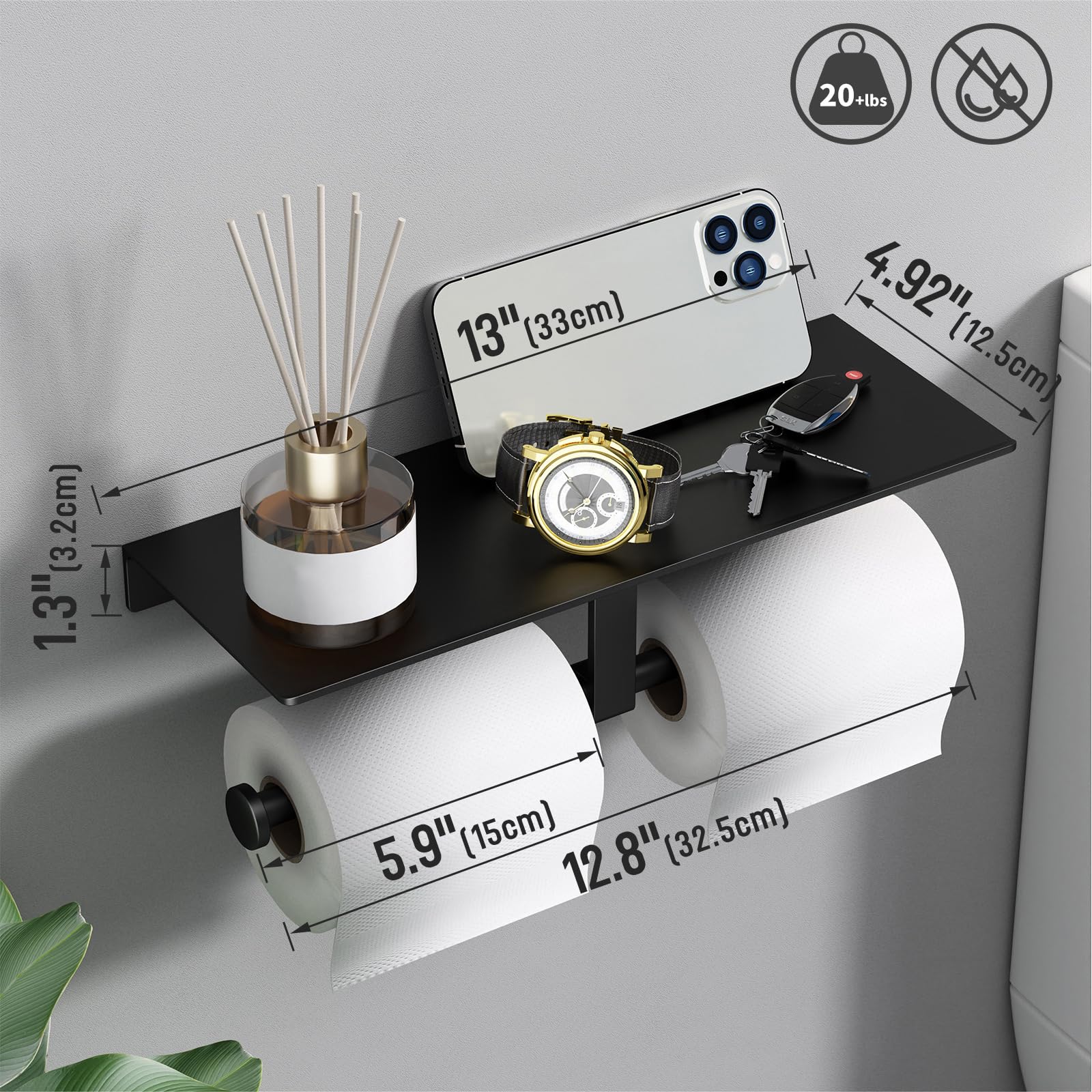 Danpoo wall-mount bathroom organizer saves counter space.
