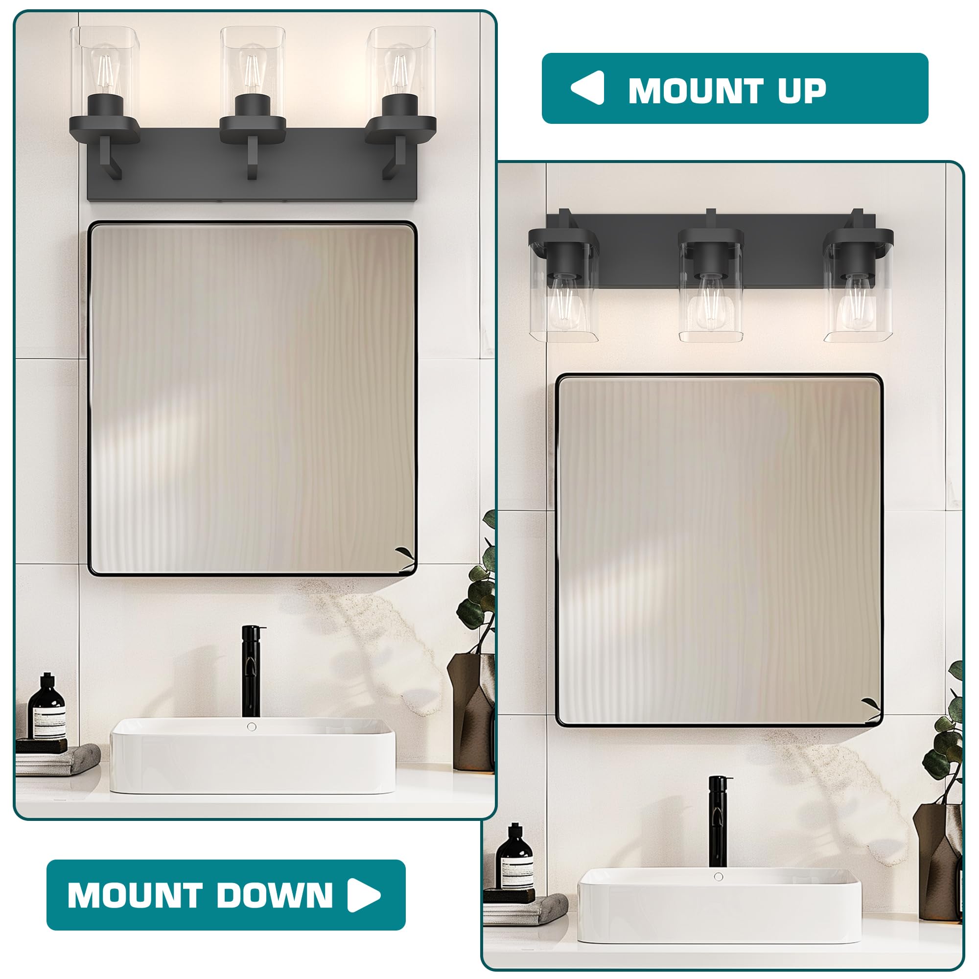 Danshinro vanity light in matte black finish adds modern style and durability