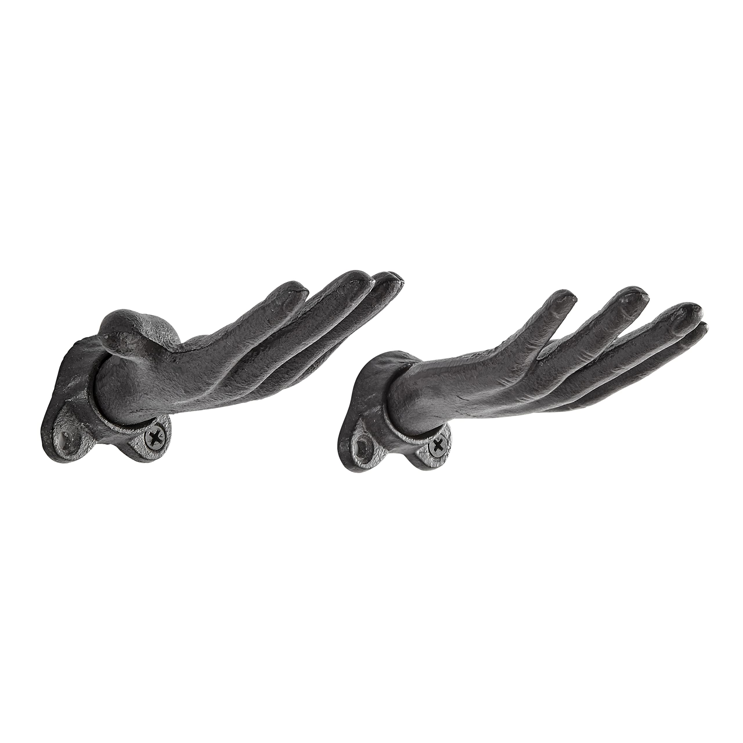 Danya B Palms Up open hands hook holding coats and bags for easy entryway organization.