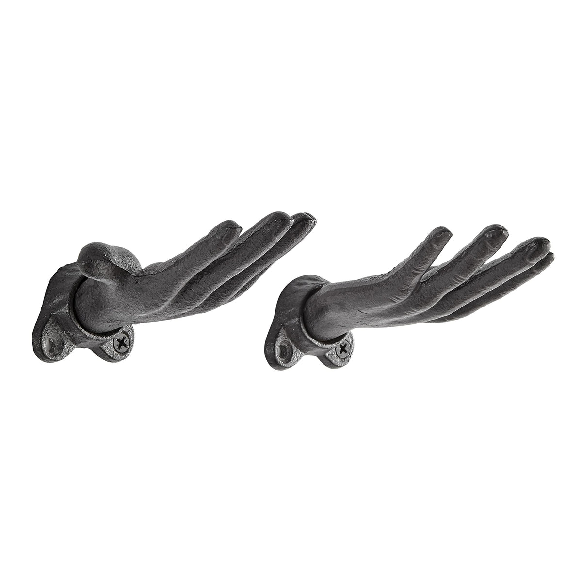 Danya B Palms Up open hands hook holding coats and bags for easy entryway organization.