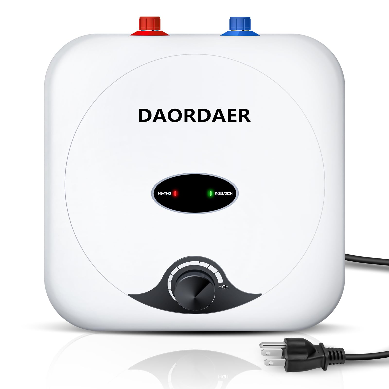 Daordaer mini-tank under-sink white unit delivers on-demand hot water