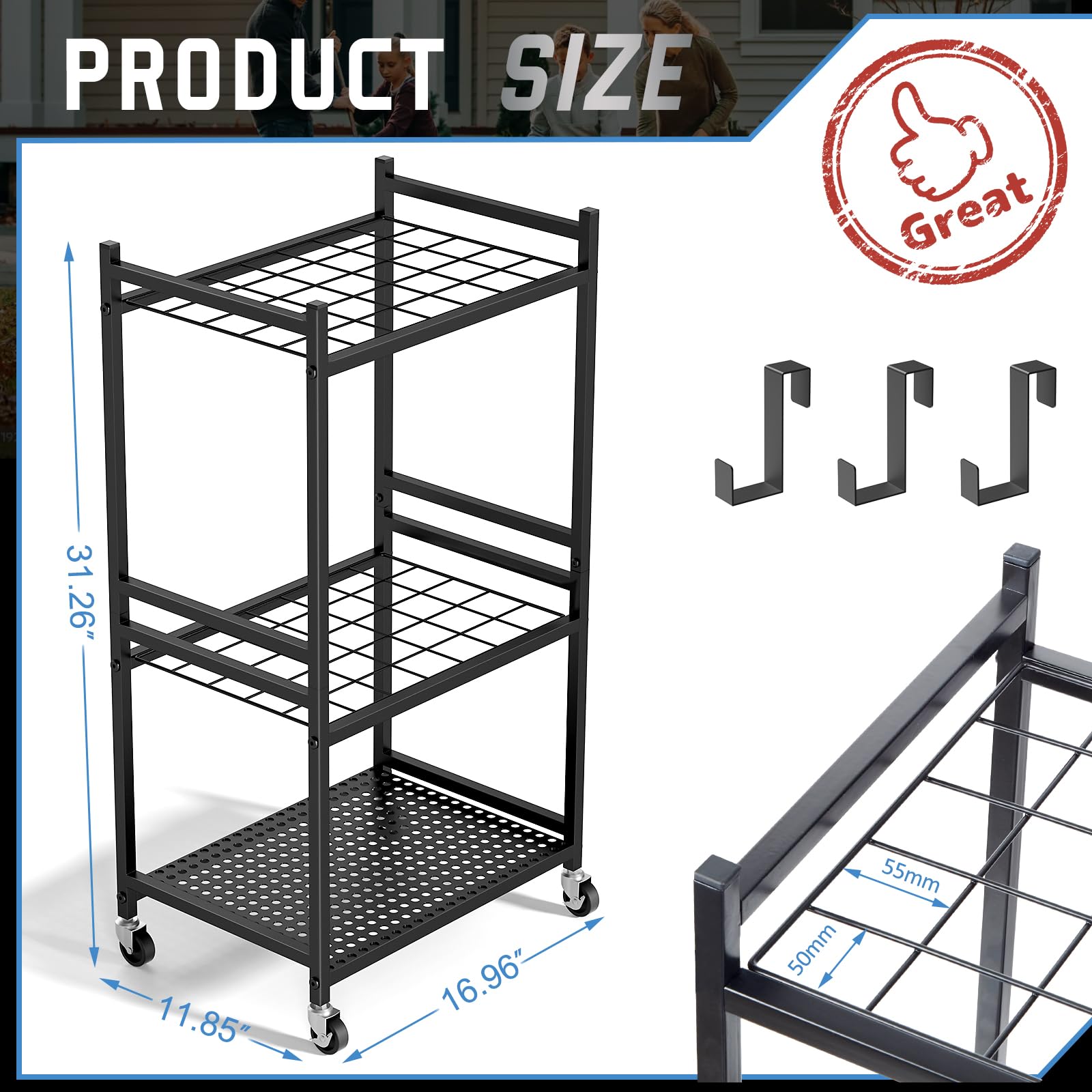DAOUTIME four-universal-wheels with brakes simplify repositioning