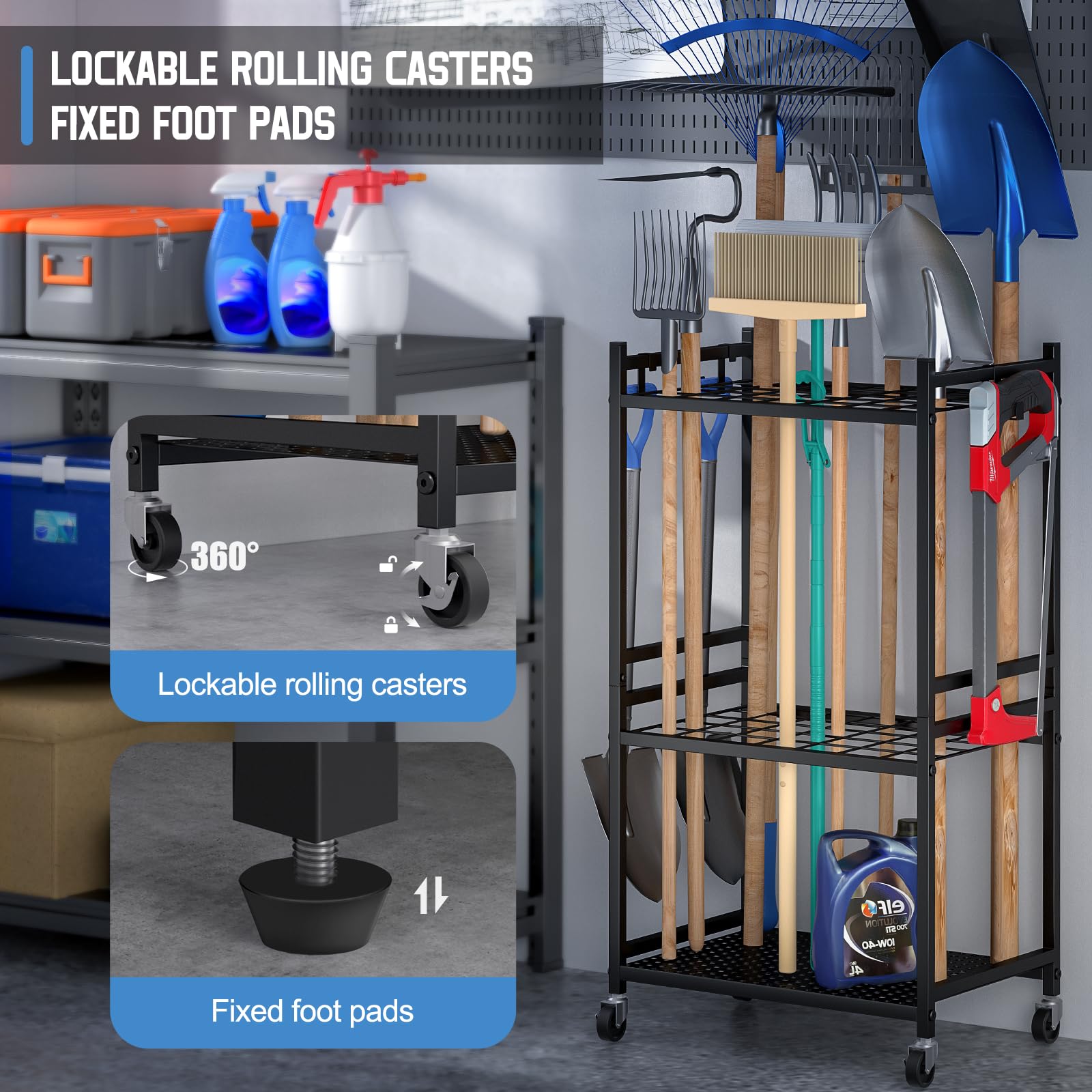 DAOUTIME three-movable-hooks offer flexible hanging options
