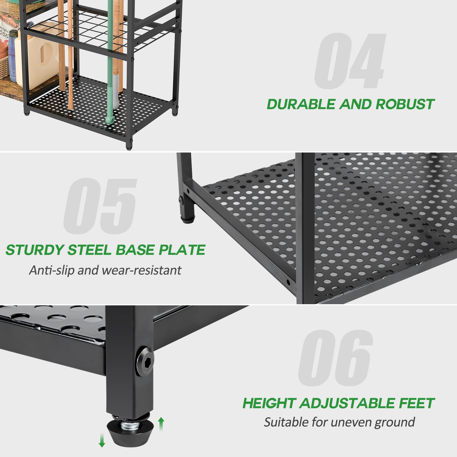 DAOUTIME wheels and brakes enable easy movement with secure parking.