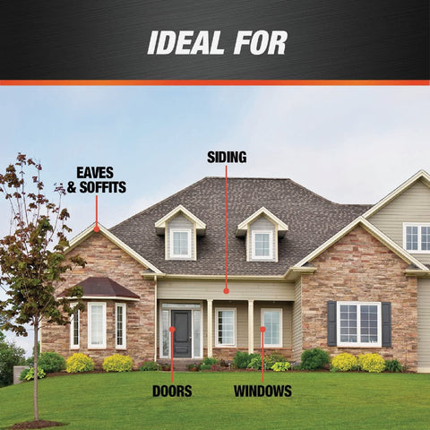 DAP Dynaflex 230 white weatherproof seal guarding exterior joints.