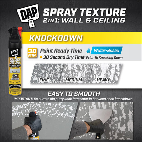 DAP ergonomic nozzle with adjustable settings supports comfortable, controlled texture application.