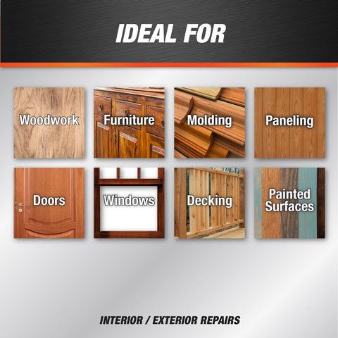 DAP Plastic Wood Filler accepts stain and paint for natural finish.
