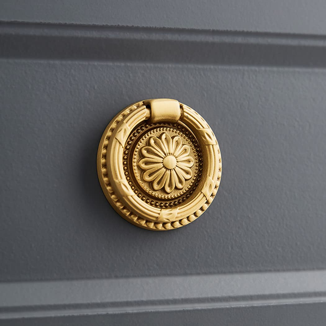 DAPANIY brass cabinet rings gold knobs on a kitchen cabinet add timeless elegance
