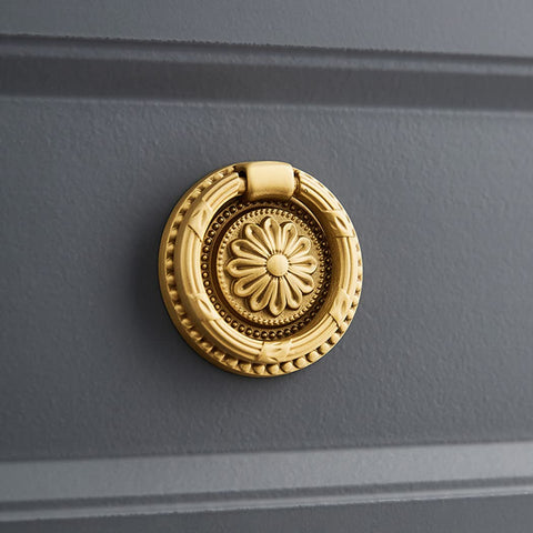DAPANIY brass cabinet rings gold knobs on a kitchen cabinet add timeless elegance