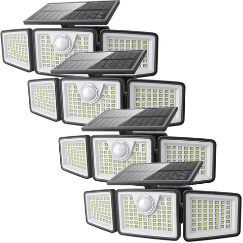 daphino 2500LM solar light front view for porch visibility and safety