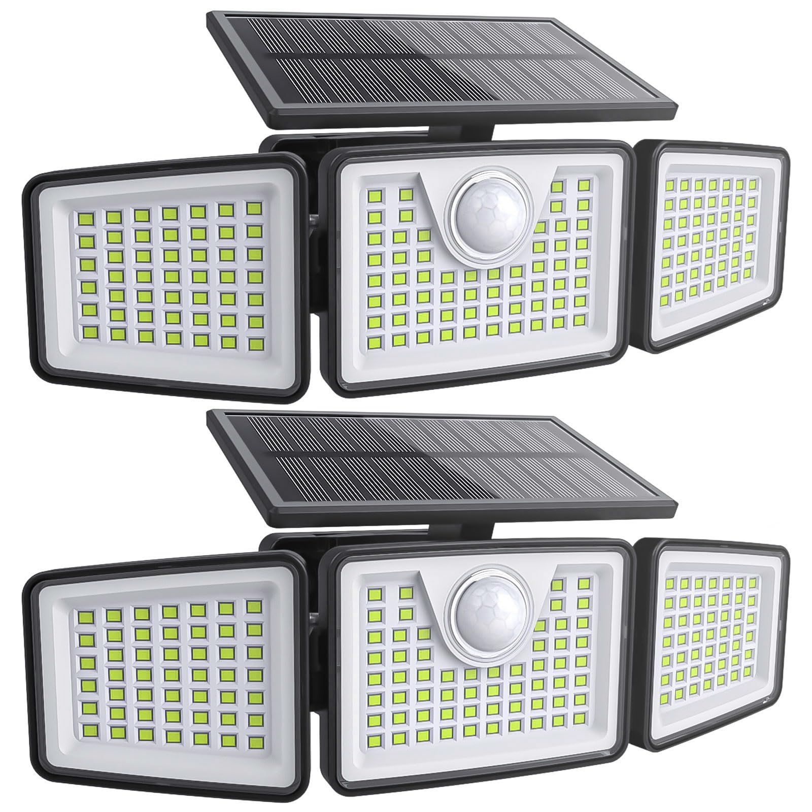 Daphino 2500LM solar light front view showing motion-activated entry lighting