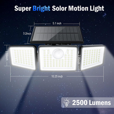 Daphino 2500LM solar light providing night illumination for patios and yards