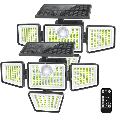 Daphino 3000LM solar light brightens the front door area for safe entry.