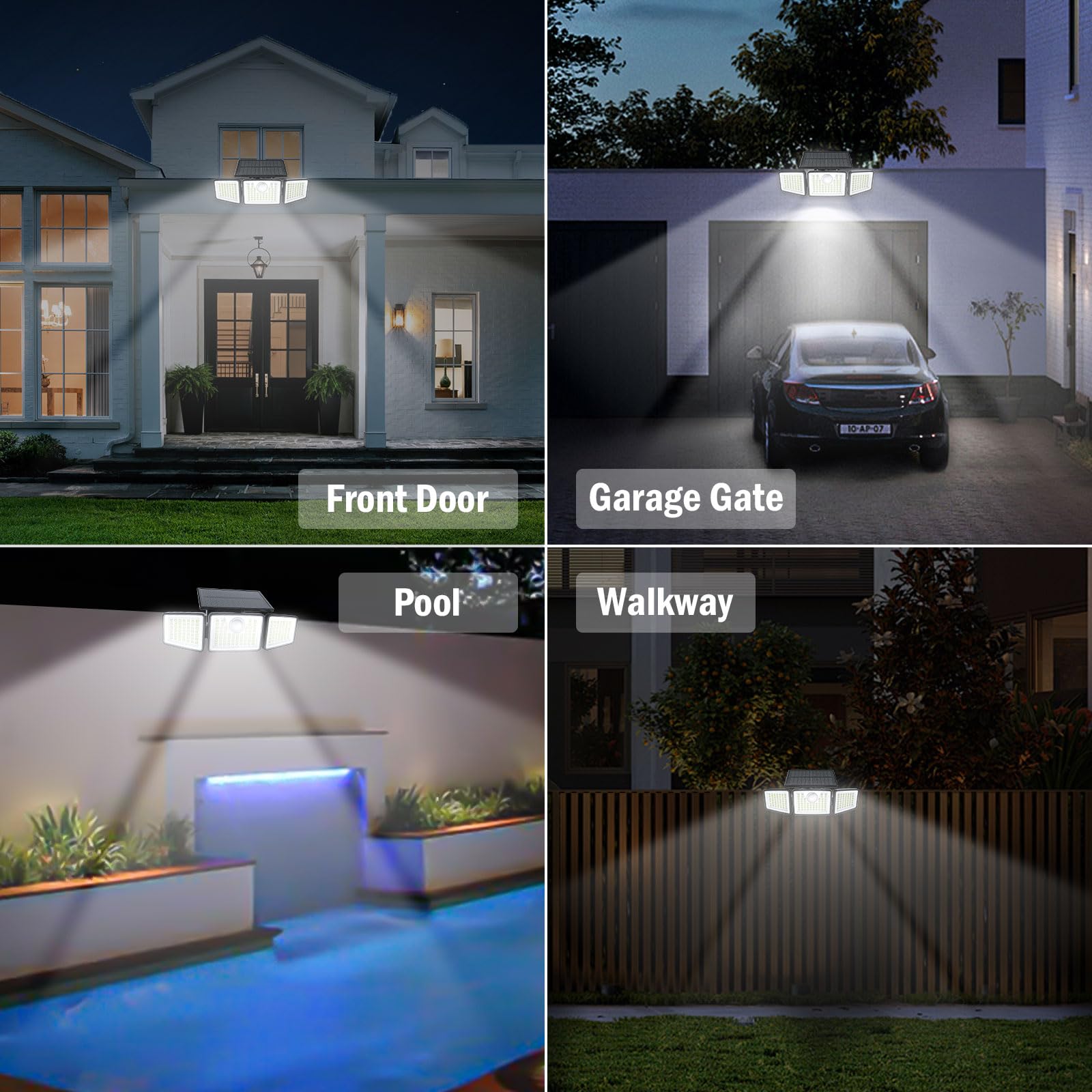 daphino four-pack solar light kit with remote control