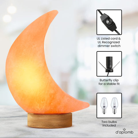 d'aplomb authentic crystal salt lamp shows natural variations and unique charm.