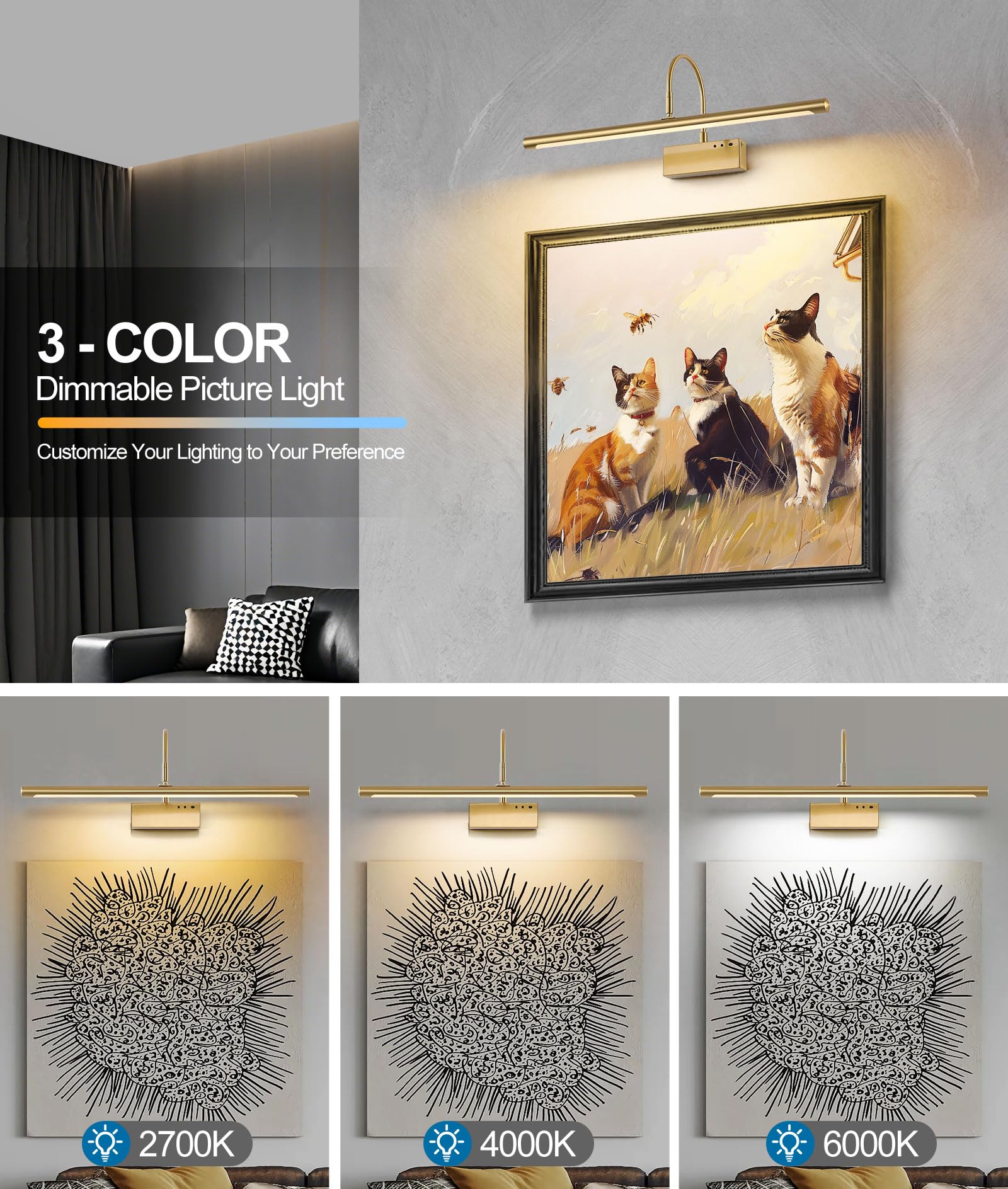 DarHorz 24-inch art light delivers even illumination across canvases