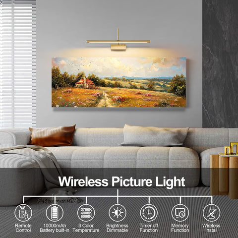 DarHorz brass finish wall light with adjustable arm for precise artwork lighting