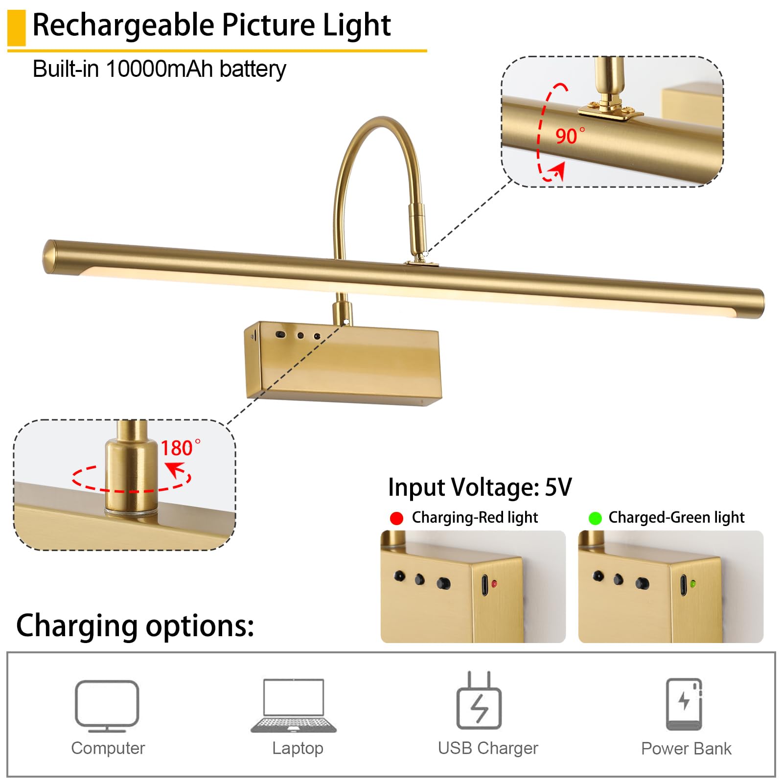 DarHorz cordless art illumination keeps walls uncluttered and elegant
