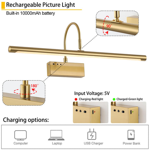 DarHorz cordless art illumination keeps walls uncluttered and elegant