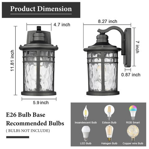 Darkaway exterior lantern with E26 base compatible with LED, CFL, or incandescent bulbs.