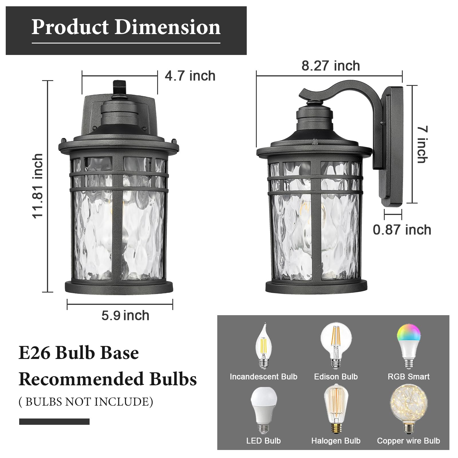 Darkaway front door entryway light with open-bottom design for easy bulb changes