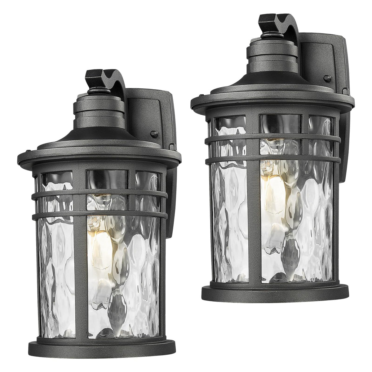 Darkaway outdoor porch light with water ripple glass for durable exterior lighting