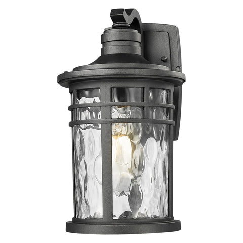 Darkaway outdoor porch light with water ripple glass for inviting entryway glow.