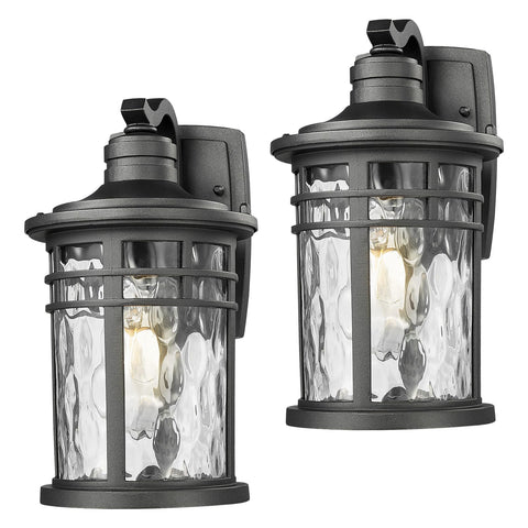 Darkaway outdoor porch light with water ripple glass for durable exterior lighting