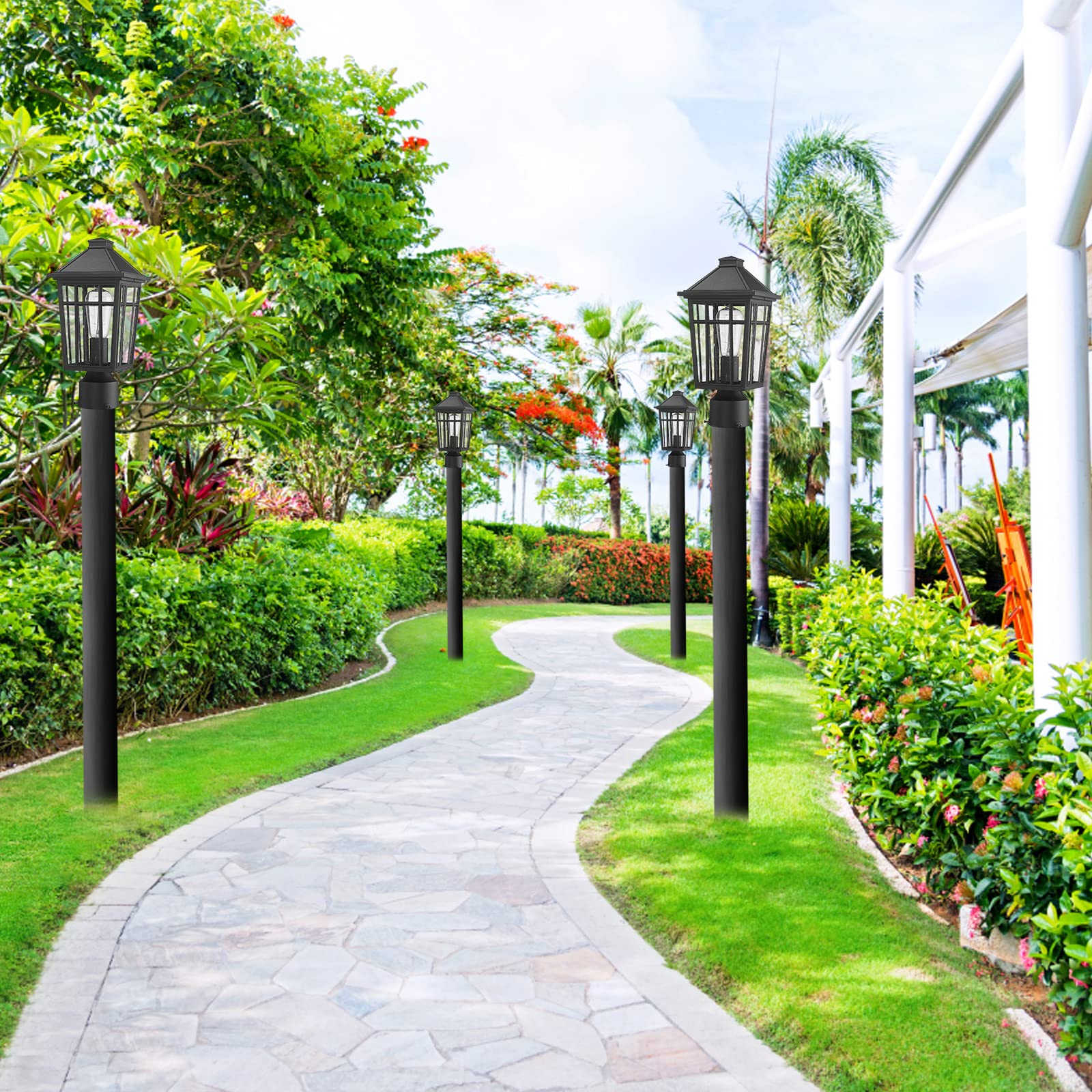 IP65 weatherproof rating guards against rain and dust outdoors.
