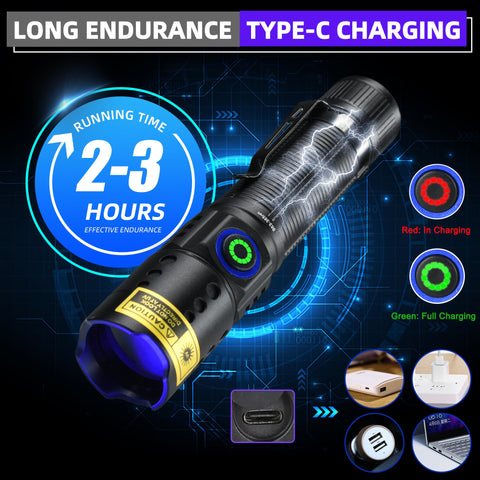 DarkBEAM 365nm UV flashlight for versatile indoor outdoor UV inspection in dim environments.