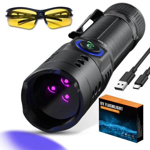 DarkBEAM 365nm UV flashlight detects pet urine stains for easy cleaning.