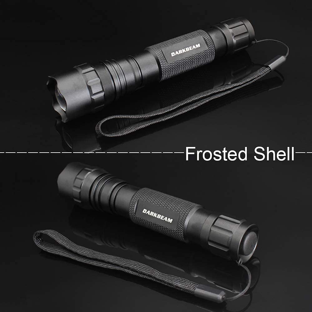 DARKBEAM red light flashlight ergonomic grip for comfortable extended use.