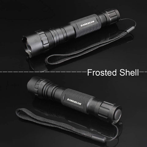 DARKBEAM red light flashlight ergonomic grip for comfortable extended use.