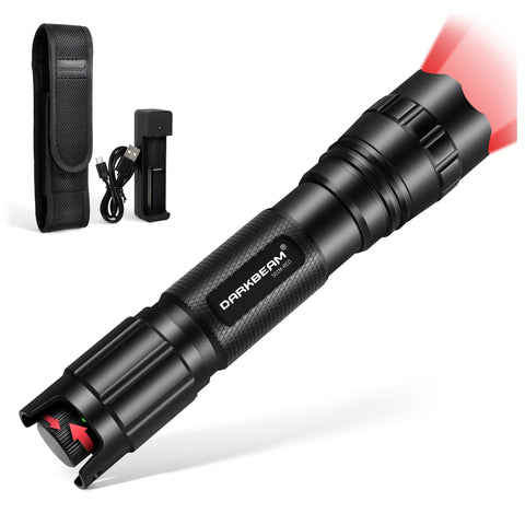 DARKBEAM red light flashlight front view for discreet night observation.