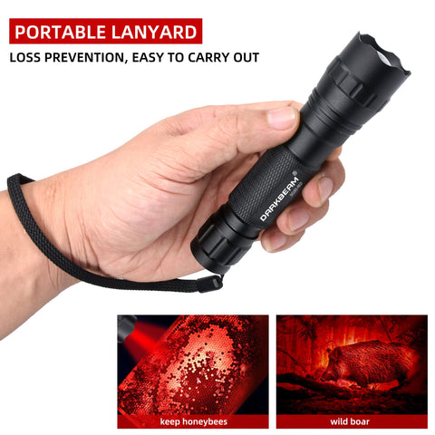 DARKBEAM red light flashlight used for wildlife-friendly night monitoring.