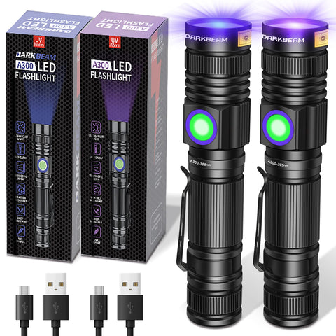 DARKBEAM UV flashlight 365nm for precise detection of fluorescence and hidden stains.
