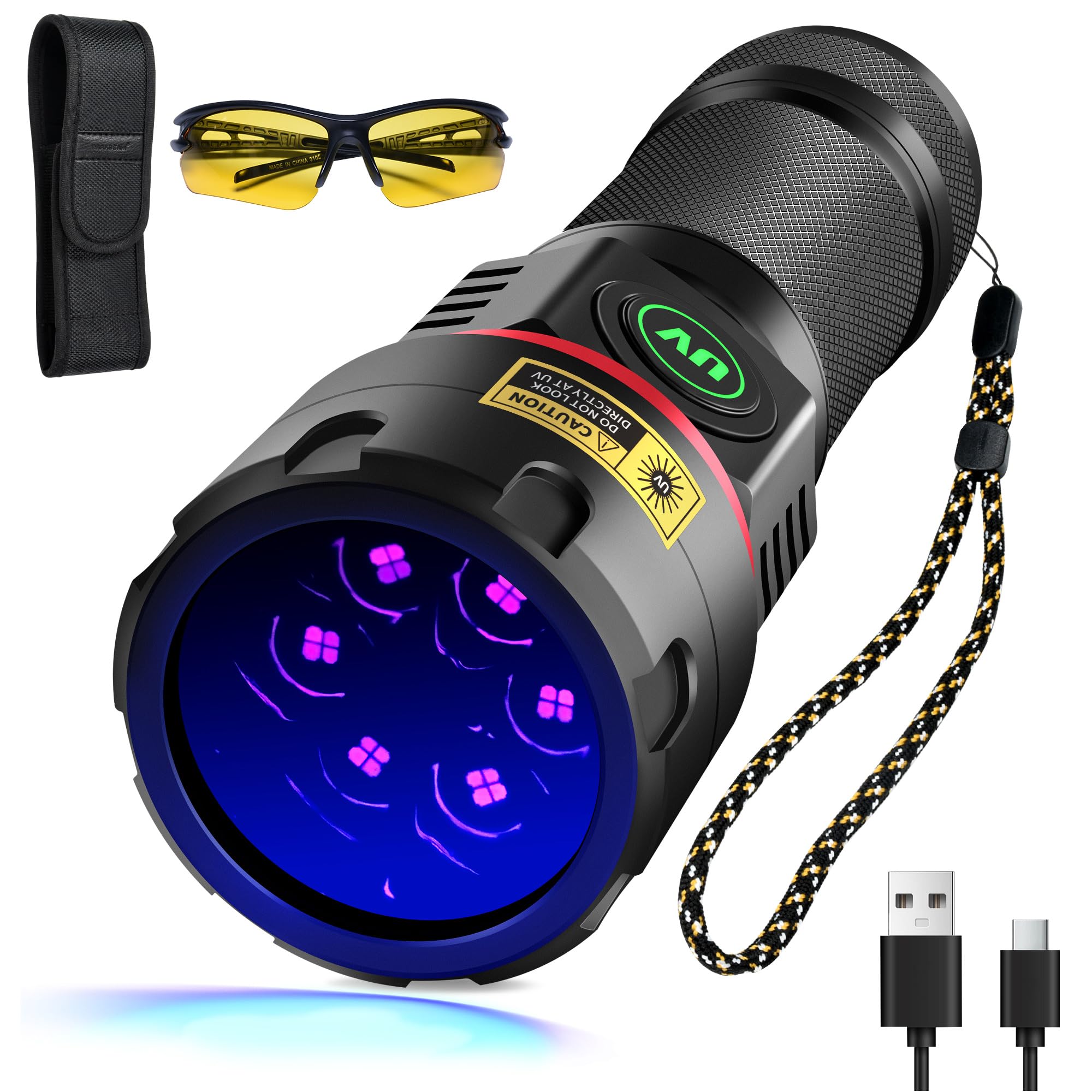 DARKBEAM 365nm UV flashlight front view for portable UV inspection on the go