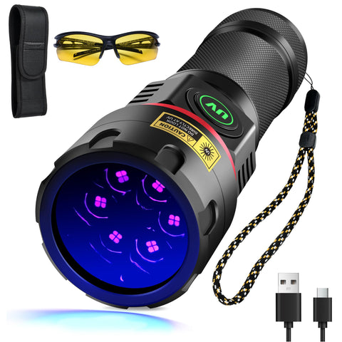 DARKBEAM 365nm UV flashlight front view for portable UV inspection on the go