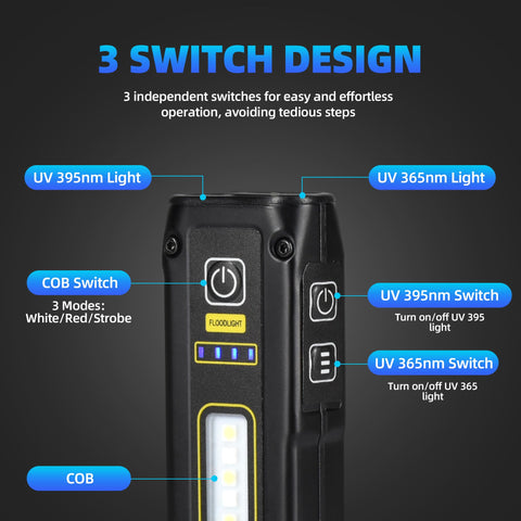 Darkbeam UV Flashlight magnetic base enables hands free use during maintenance