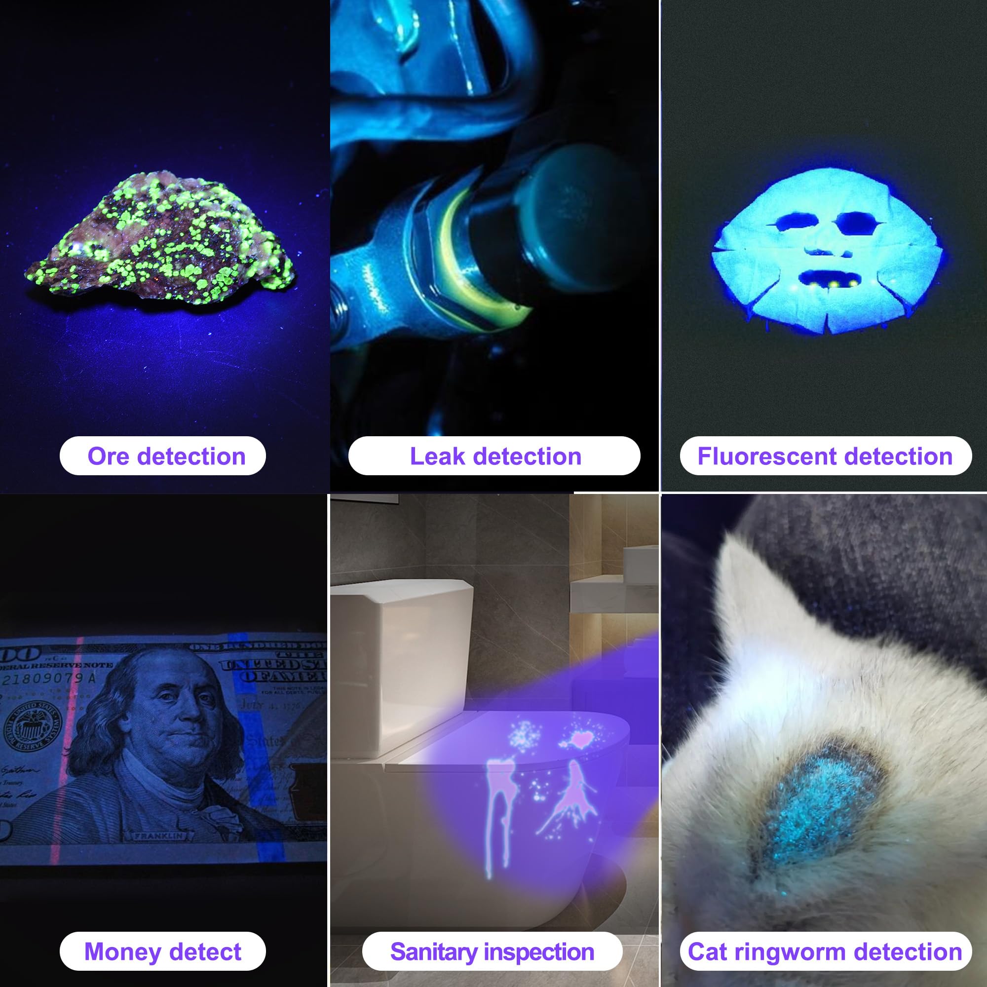 DARKDAWN mini woods lamp detects pet urine on fabrics.