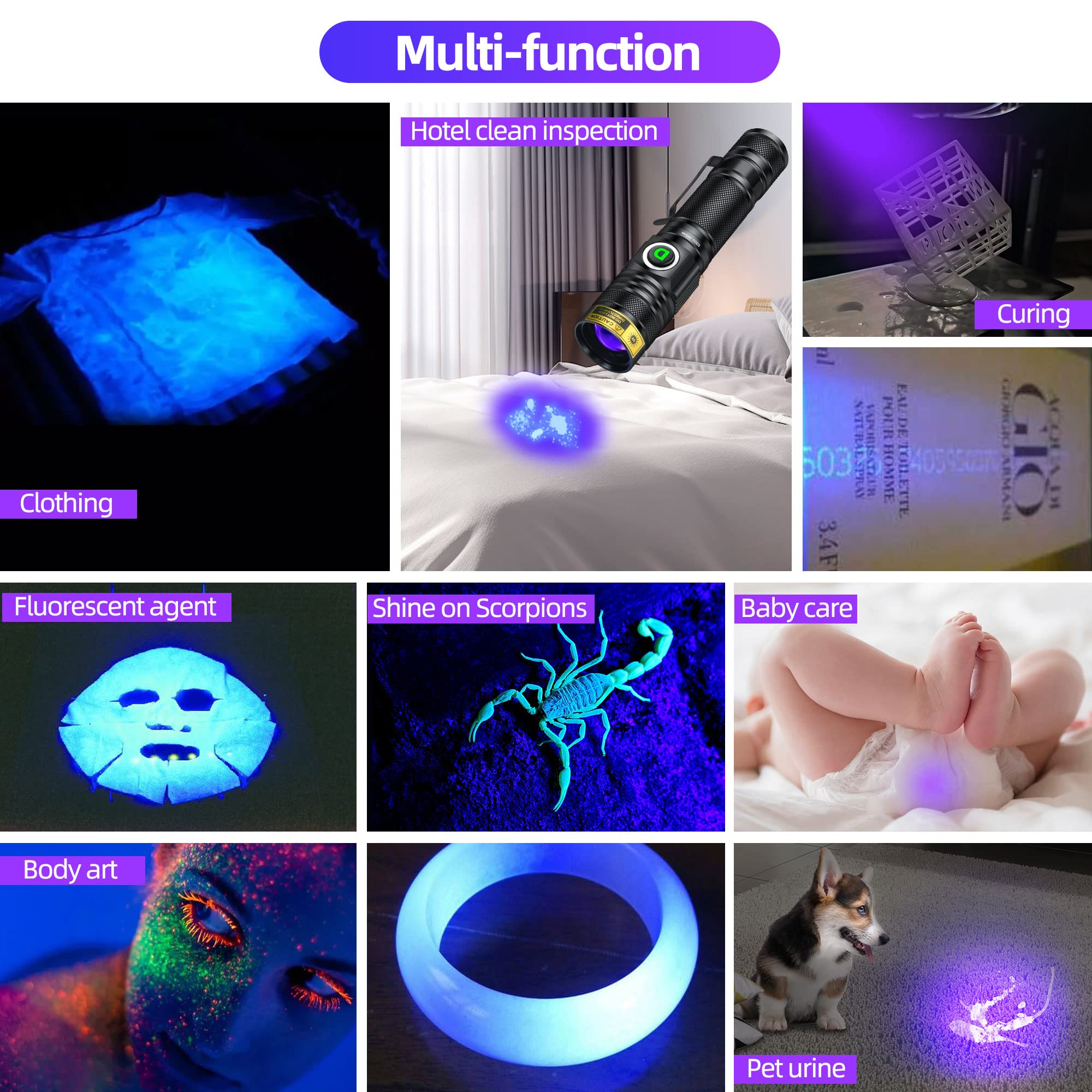 DARKDAWN UV Flashlight aids amber jewelry and resin curing checks.