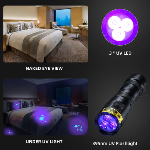 Three-LED ultraviolet array demonstrated for intense fluorescence and broader coverage.